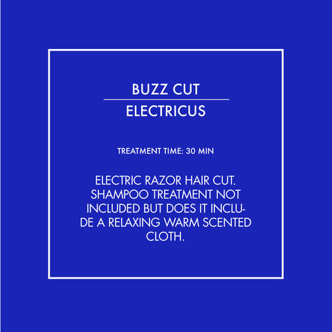 Electric razor hair cut. shampoo treatment not included but does it include a relaxing warm scented cloth.