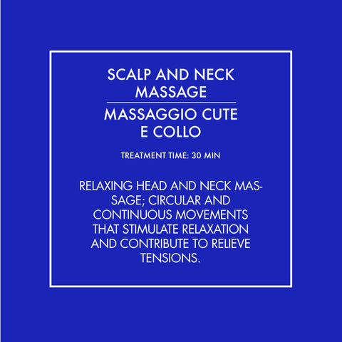 Relaxing head and neck massage; circular and continuous movements that stimulate relaxation and contribute to relieve tensions.