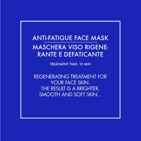 Regenerating treatment for your face skin. The result is a brighter, smooth and soft skin. The warm cloths applied during the treatment will  stimulate the absorption of the product  and will induce relaxation.